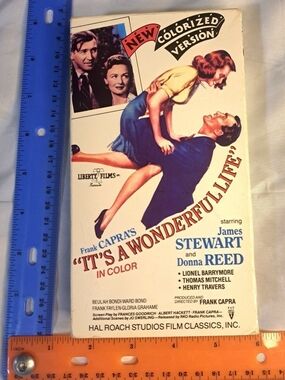It's a Wonderful Life VHS James Stewart Donna Reed 1989 Colorized Version
